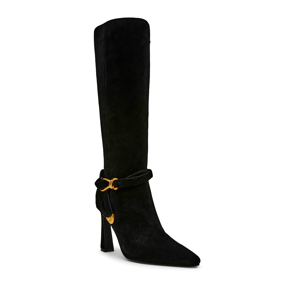 Cizme cu toc înalt femei Steve Madden Sirrens negre din piele întoarsă 1460DCSIRRENSVN - 1 | YEO
