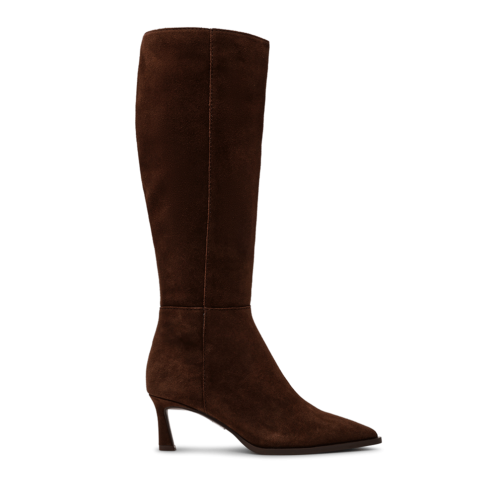 Cizme cu toc mic femei Steve Madden Lucid maro din piele întoarsă 1460DCLUCIDVM