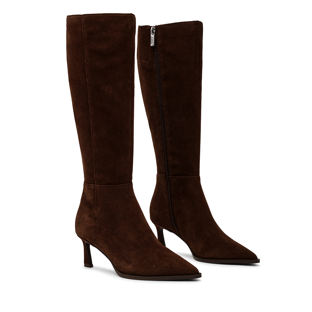 Cizme cu toc mic femei Steve Madden Lucid maro din piele întoarsă 1460DCLUCIDVM - 1 | YEO