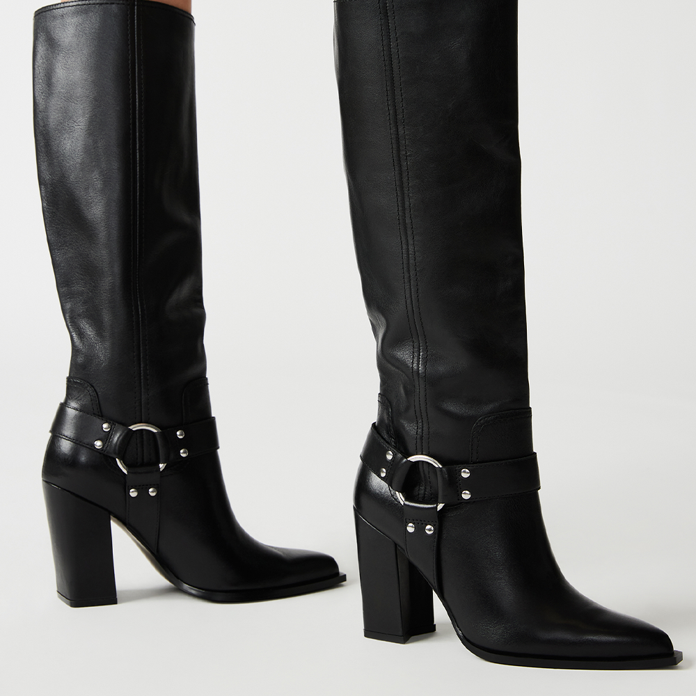 Cizme femei Steve Madden Lolly negre din piele cu toc 1468DCLOLLYN - 1 | YEO