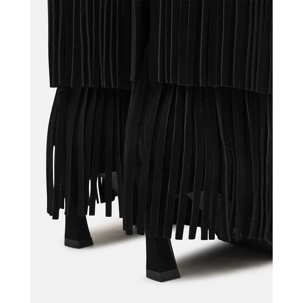 Cizme tubulare femei Steve Madden negre din piele întoarsă și textil 1462DCTorchVN