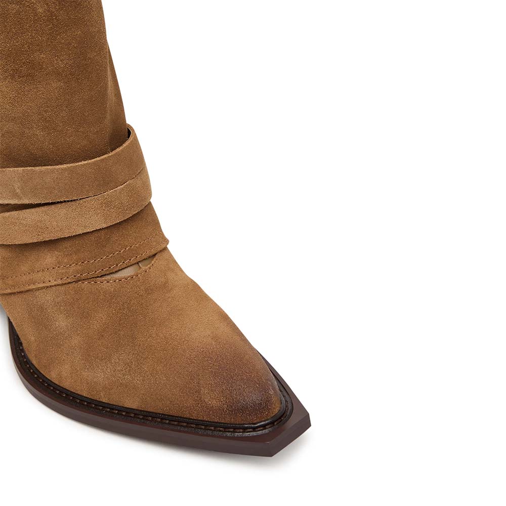 Ghete tip ciocată femei Steve Madden maro din piele 1462DCHadlyVM