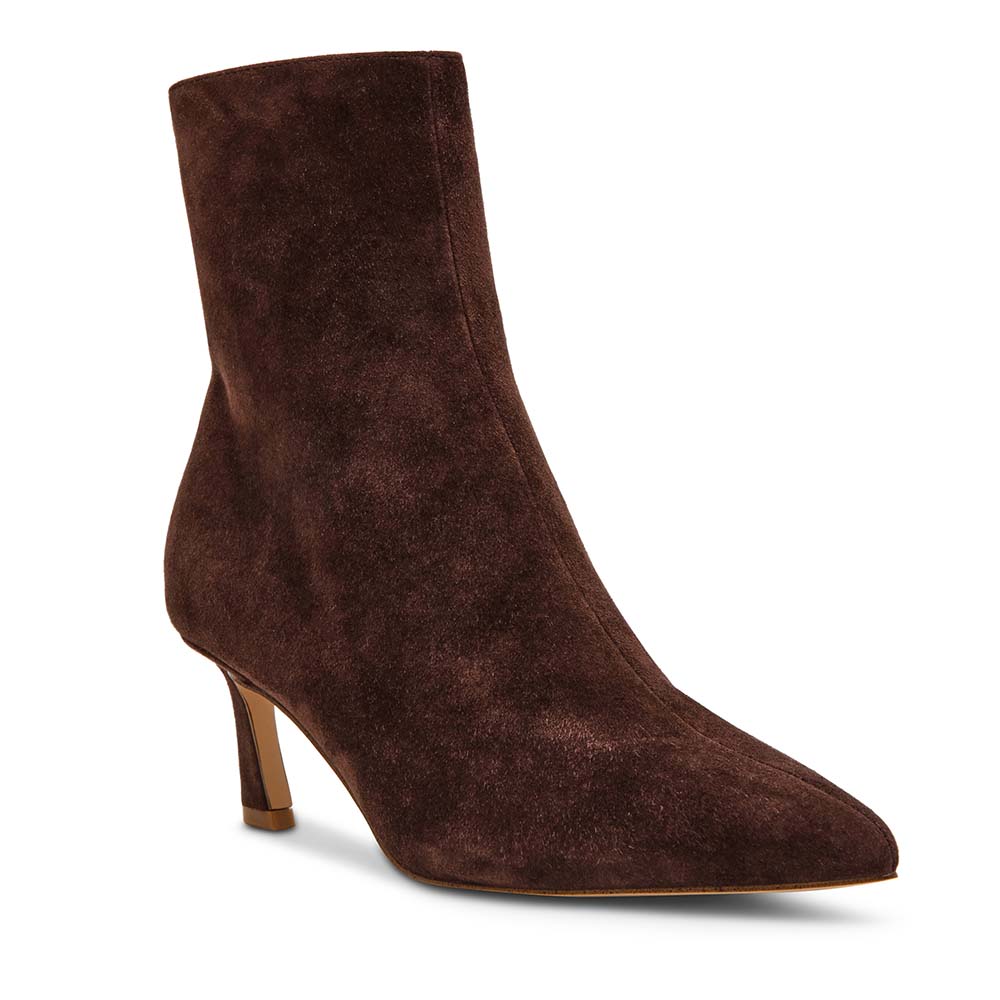 Ghete cu toc mic femei Steve Madden Lulah maro din piele întoarsă 1460DGLULAHVM - 1 | YEO