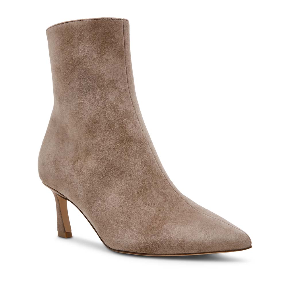 Ghete cu toc mic femei Steve Madden Lulah taupe din piele întoarsă 1460DGLULAHVTA - 1 | YEO