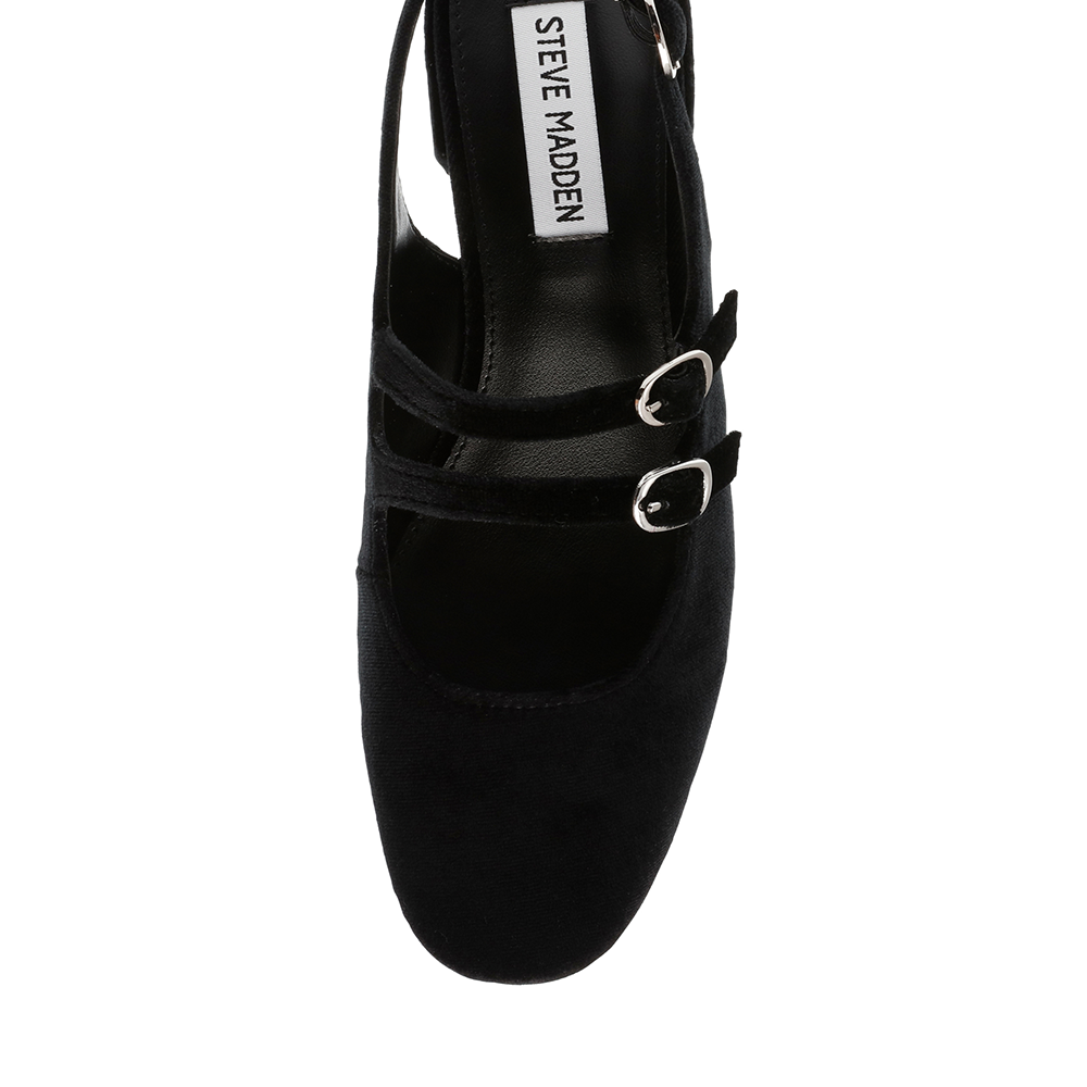 Pantofi decupați femei Steve Madden Cityview negri din catifea 1468DDCITYVIEWVN