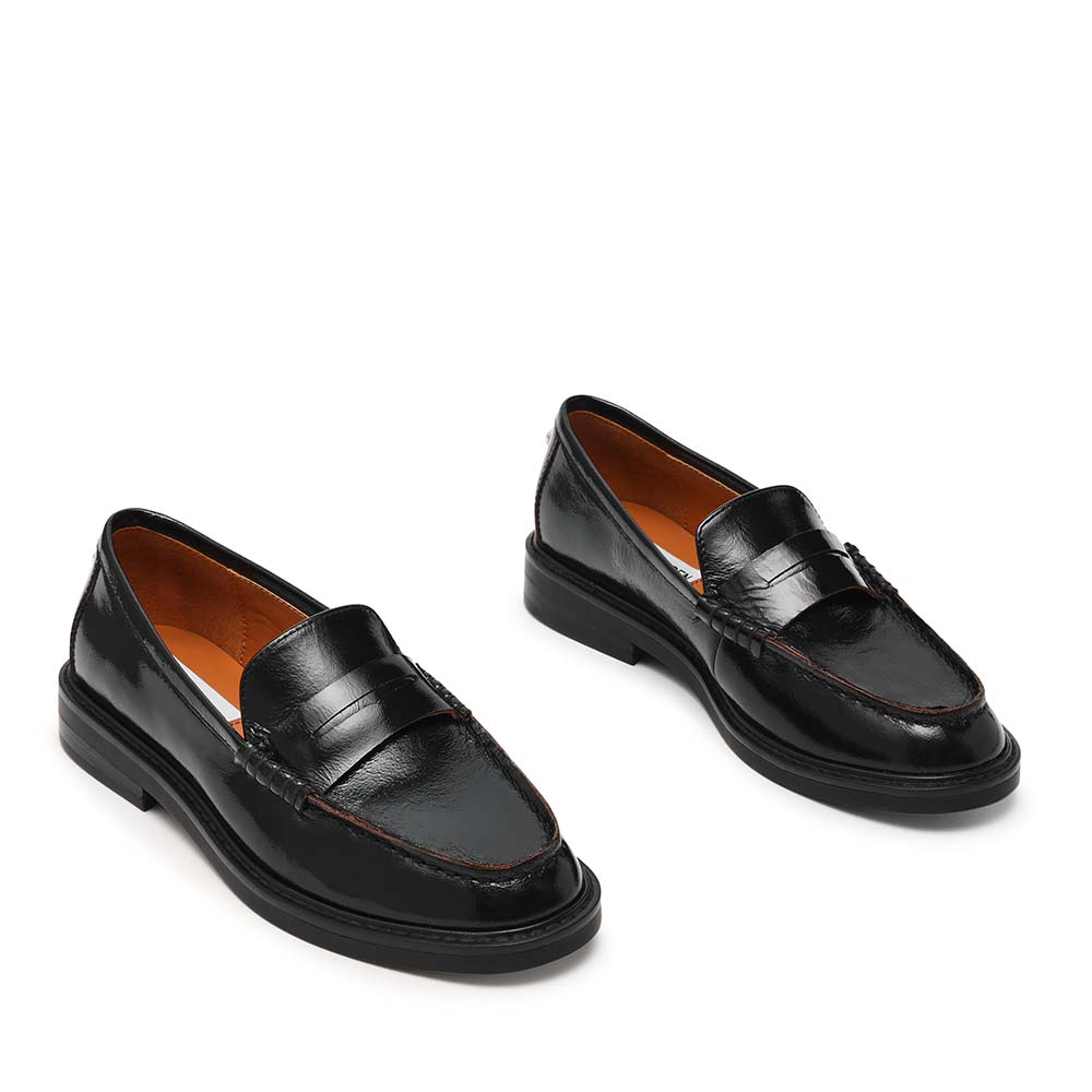 Pantofi tip loafer femei Steve Madden Adison negri din piele lăcuită 1460DPADISONN - 1 | YEO