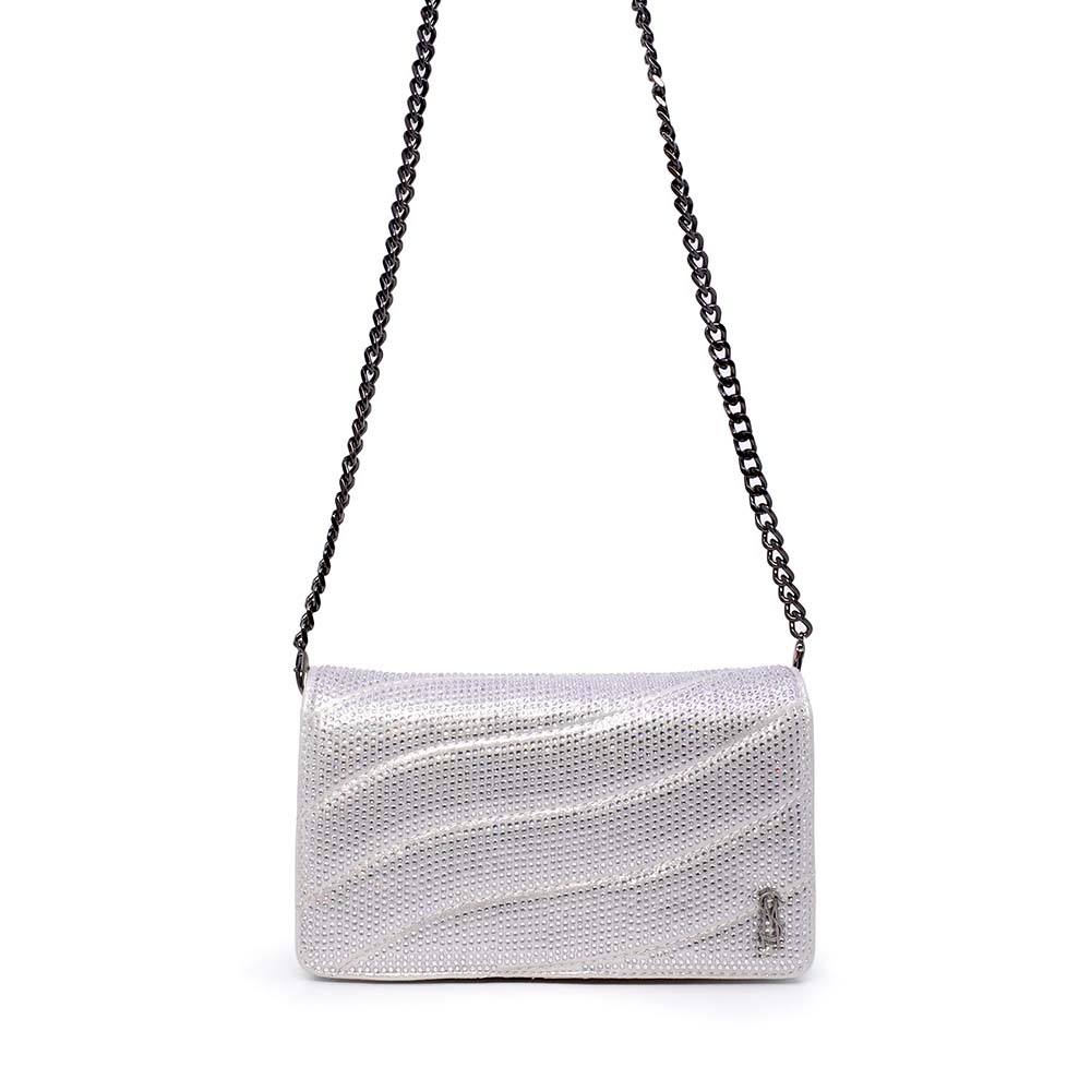 Poșetă crossbody femei Steve Madden Blira argintie cu ștrasuri 1661PLSBLIRA-SAG - imagine 2
