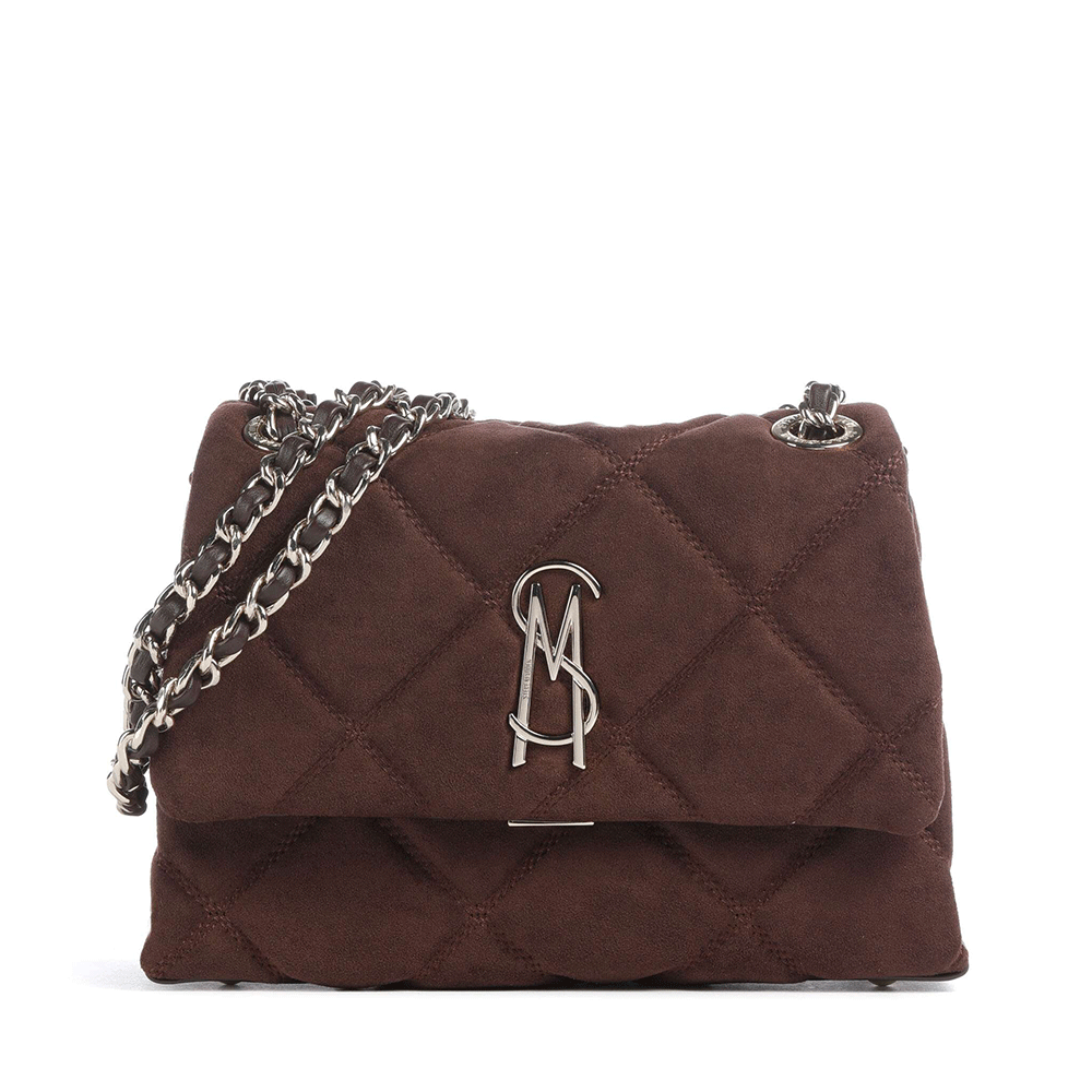 Poșetă satchel femei Steve Madden Volt maro cu logo 1662POSSBvolt-SVM