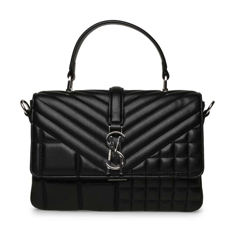Poșetă tip satchel femei Steve Madden Plais neagră 1660POSSBPLAISN