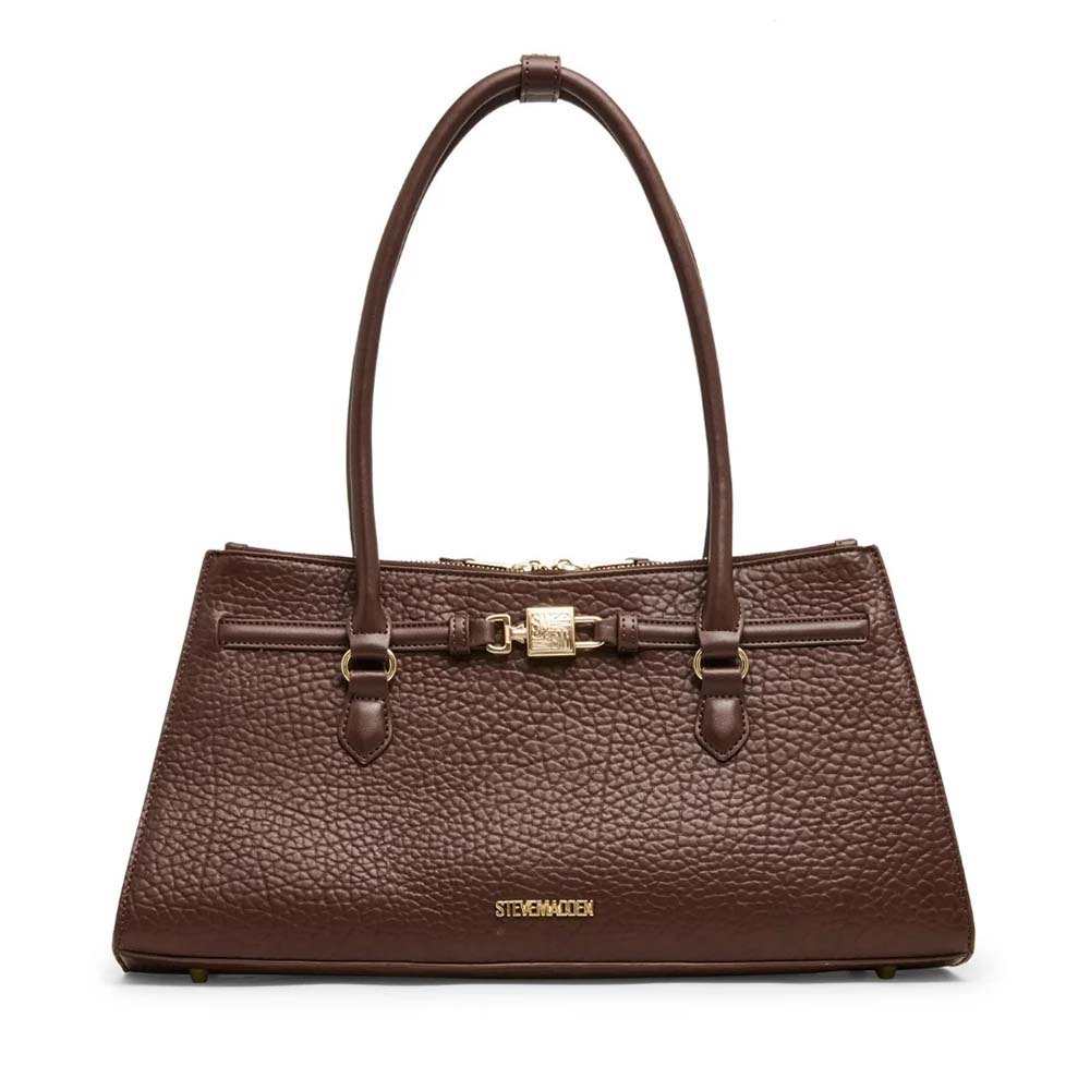 Poseta tote femei Steve Madden Shirley maro cu logo 1662POSSBshirleyM