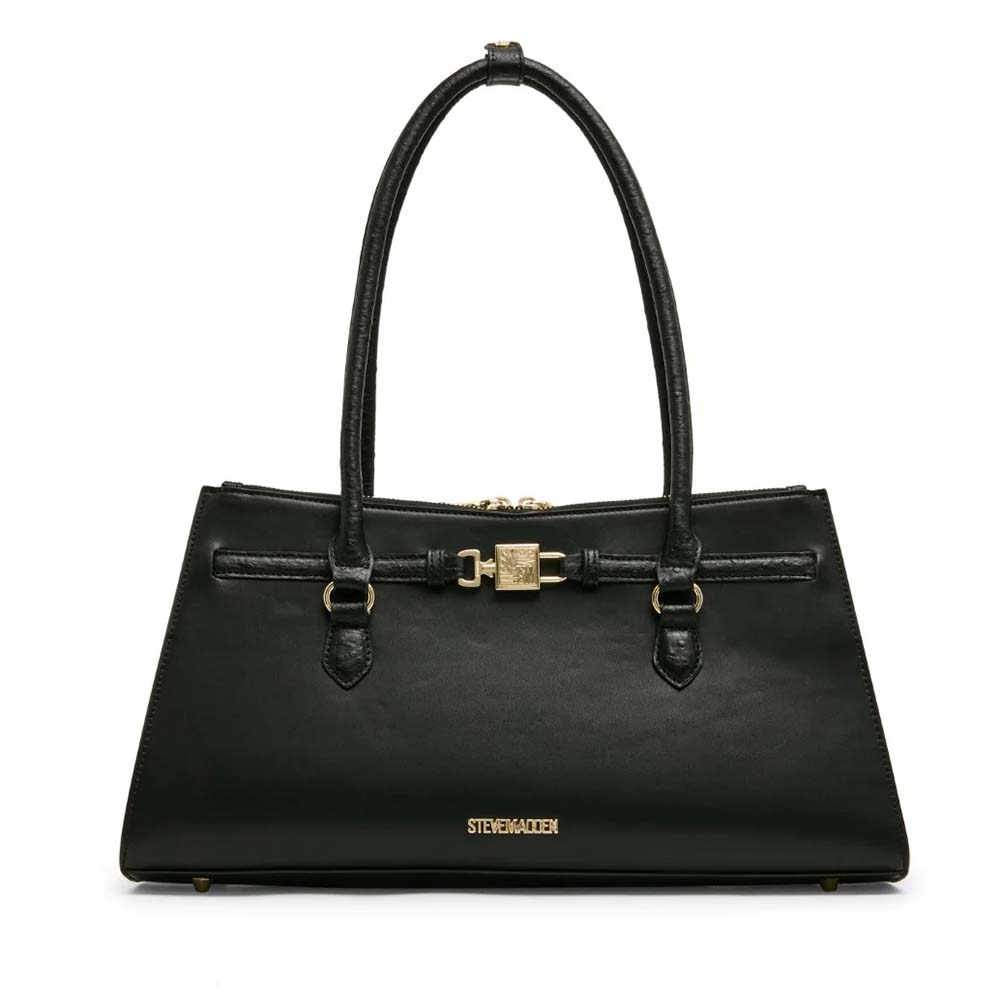 Poseta tote femei Steve Madden Shirley neagra cu logo 1662POSSBshirleyN