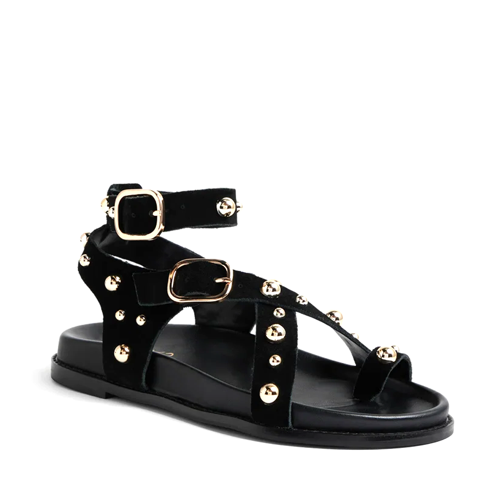Sandale femei Steve Madden Linear negre din piele întoarsă 1461DSLINEARVN - imagine 2