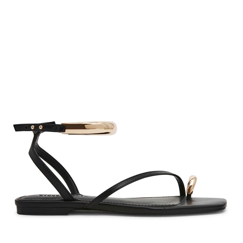 Sandale femei Steve Madden negre din piele  1461DSODYSSEYN