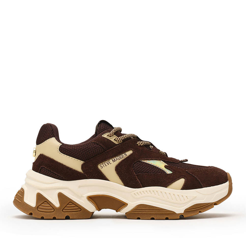 Sneakers femei Steve Madden maro din piele și textil   1461DPAMPLEVM