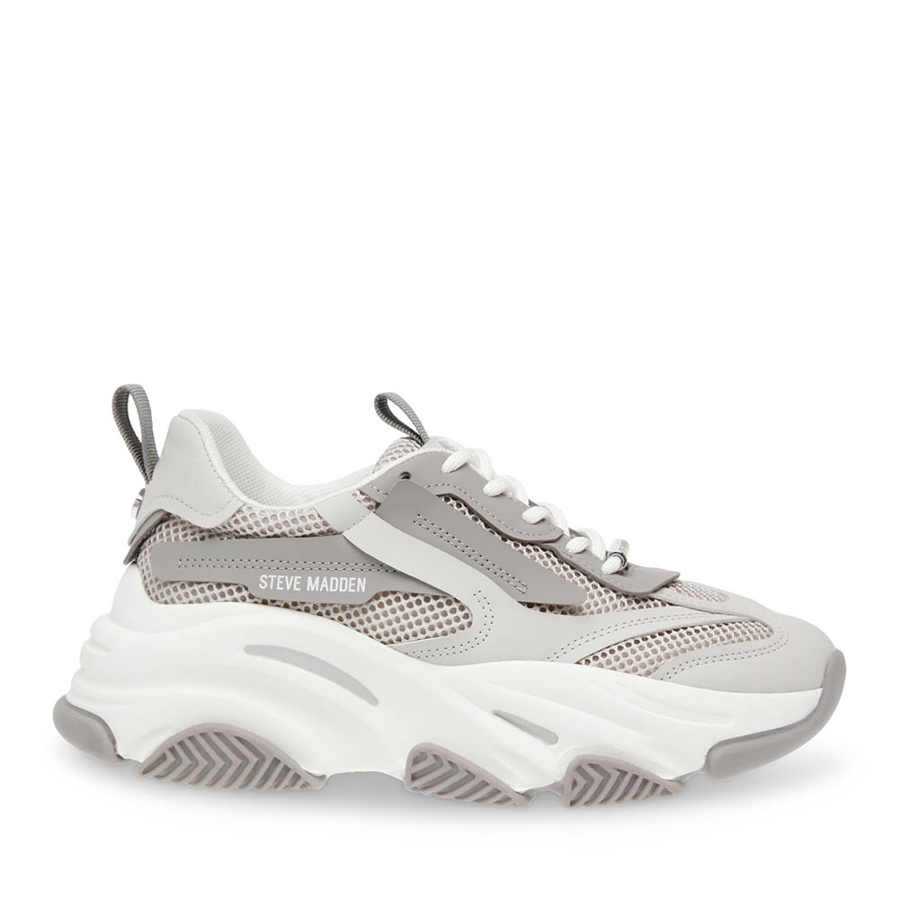 Sneakers femei Steve Madden Posses gri din piele și sintetic   1461DPPOSSESSION-EGR