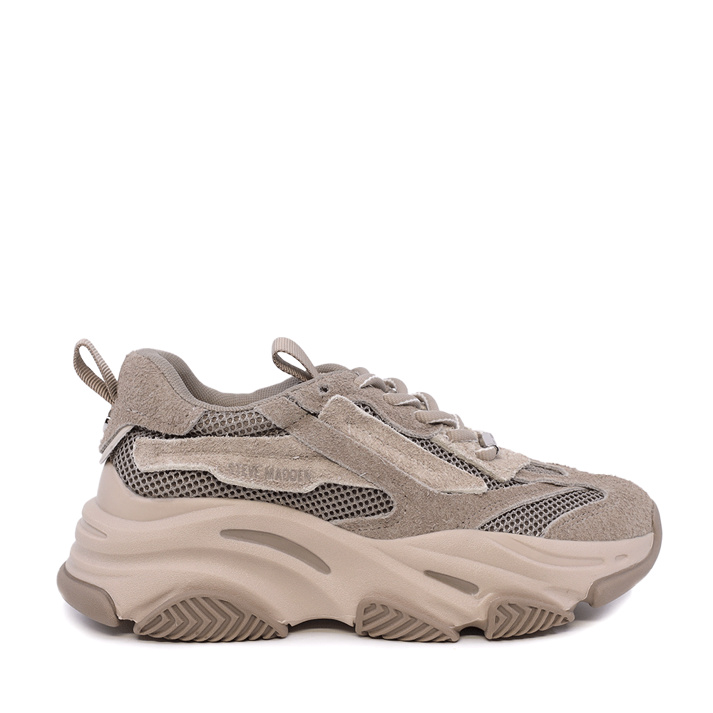 Sneakers Steve Madden Possesion taupe din piele și textil 1460DPPOSSESSION-EVTA