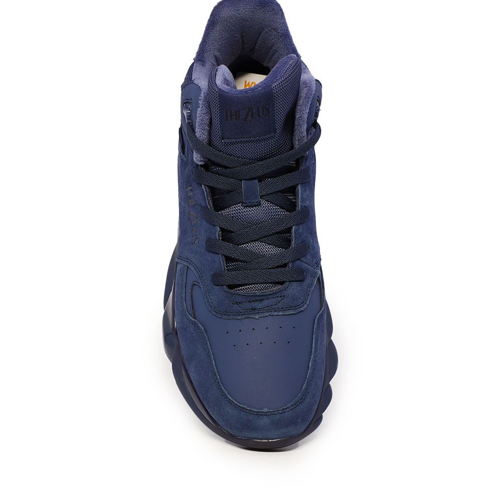 Sneakers high top  bărbați Thezeus bleumarin din piele întoarsă 3730bg1144vbl