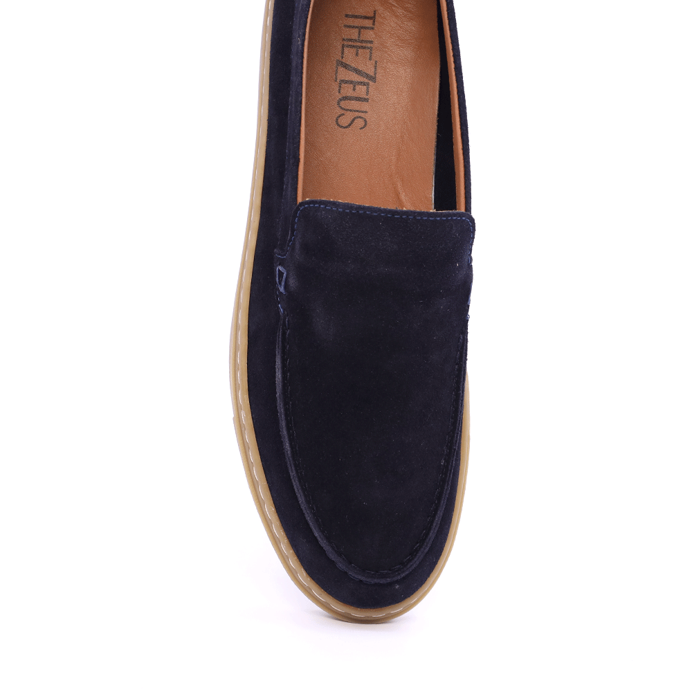 Men's Thezeus navy blue suede loafers 2109BM18004VBL