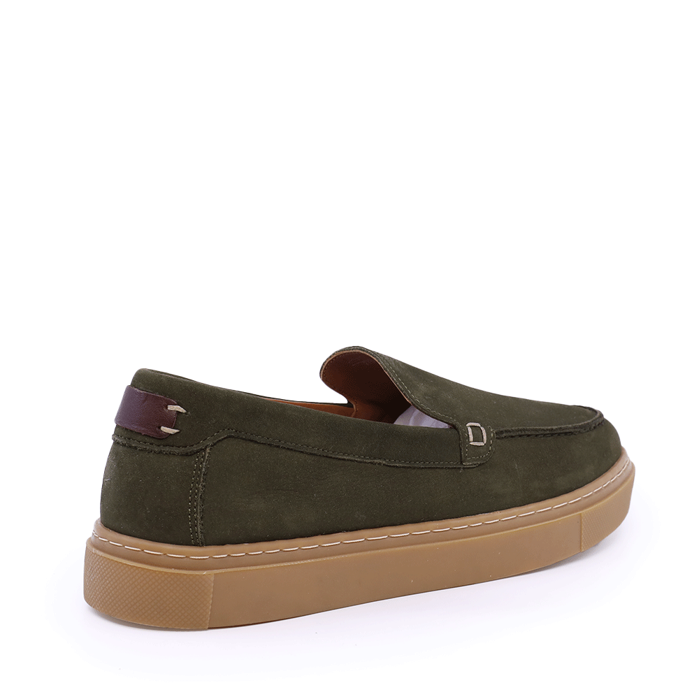 Men's Thezeus green nubuck leather loafers 2109BM18004V