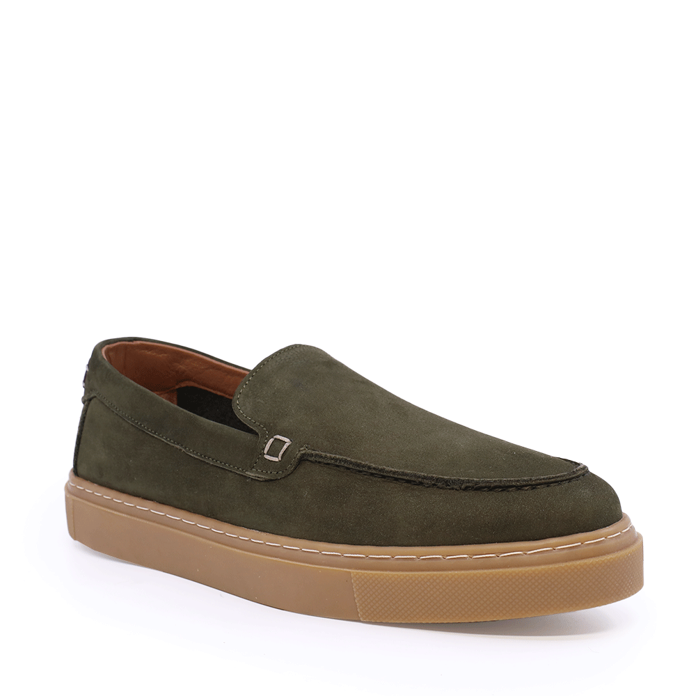 Men's Thezeus green nubuck leather loafers 2109BM18004V