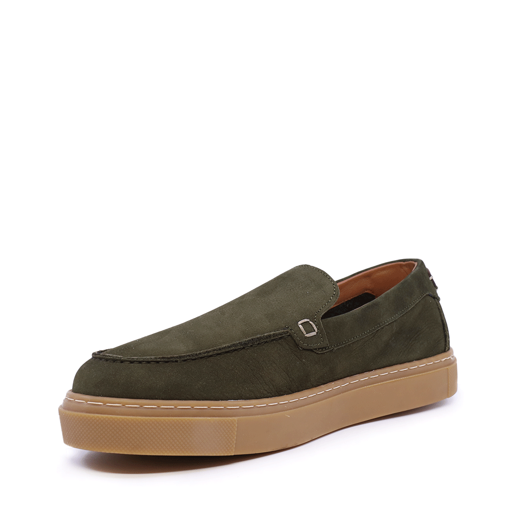Men's Thezeus green nubuck leather loafers 2109BM18004V