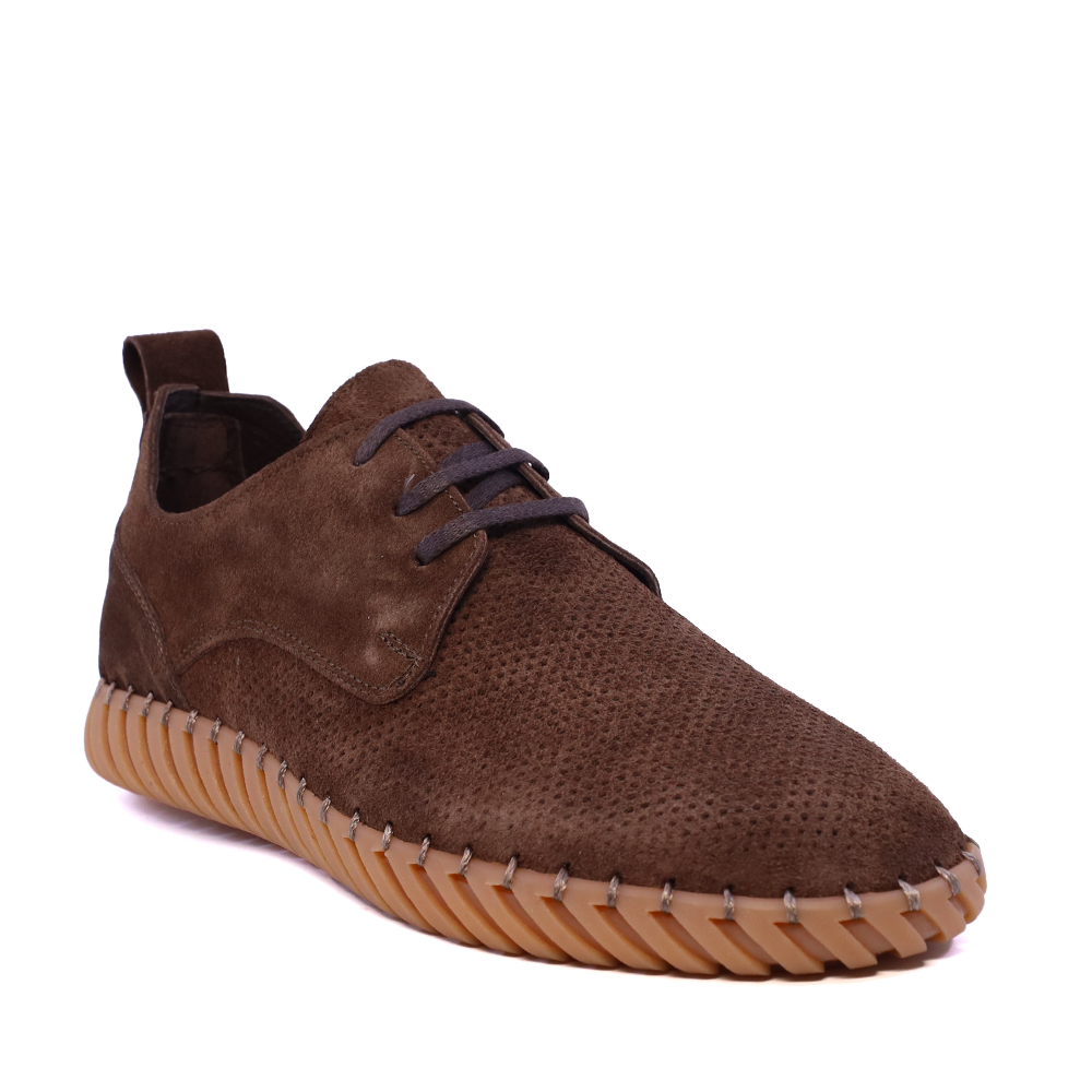 Pantofi cu talpă cusută bărbați Thezeus maro  din piele  întoarsă 2101BPF74012VM - imagine 2