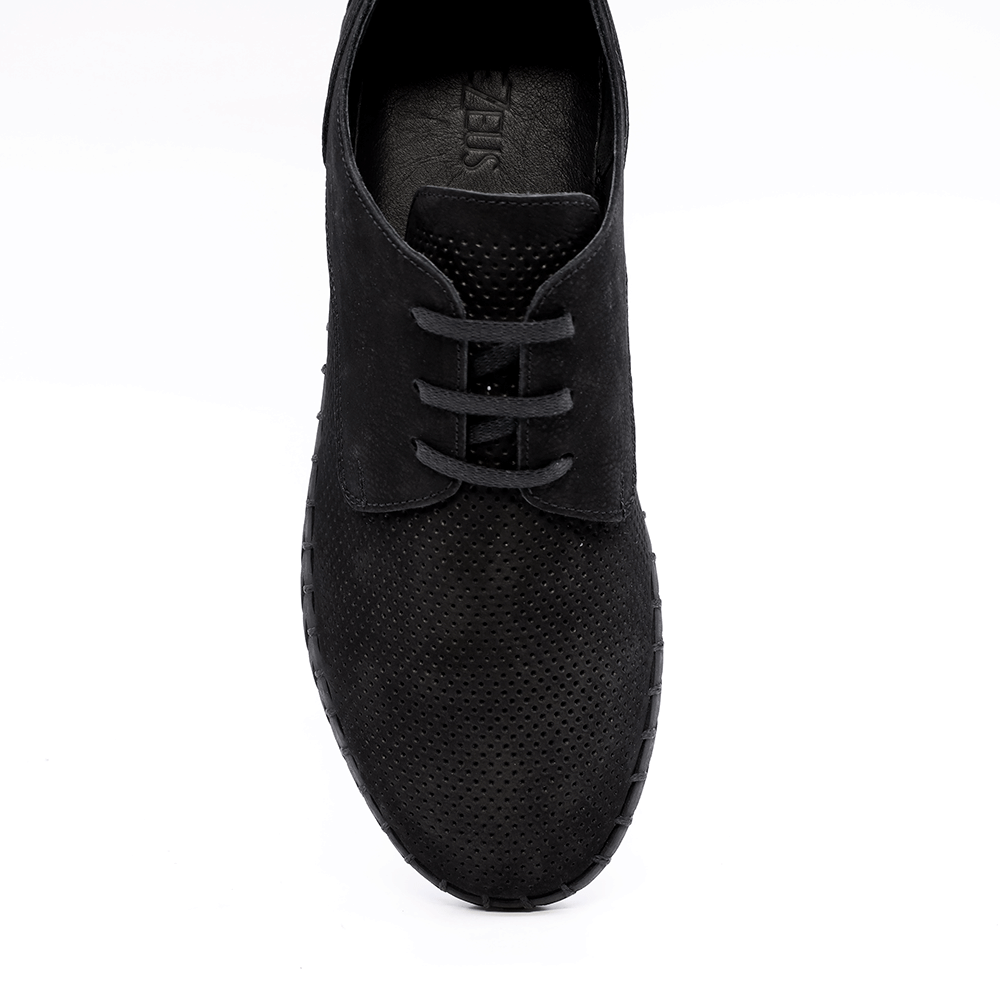 Pantofi cu talpă cusută bărbați Thezeus negri din piele nabuck 2109BP0740N