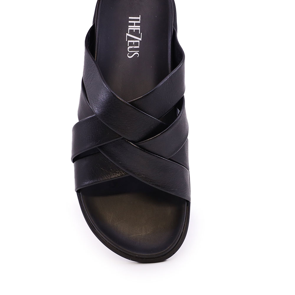 Men's Theseus black leather clogs 2109BST19B45N