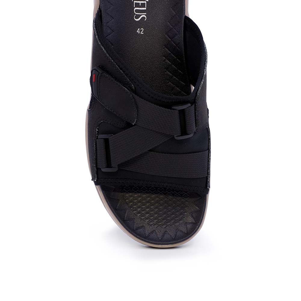 Saboți bărbați Thezeus negri din  textil și piele 2349BST24033N
