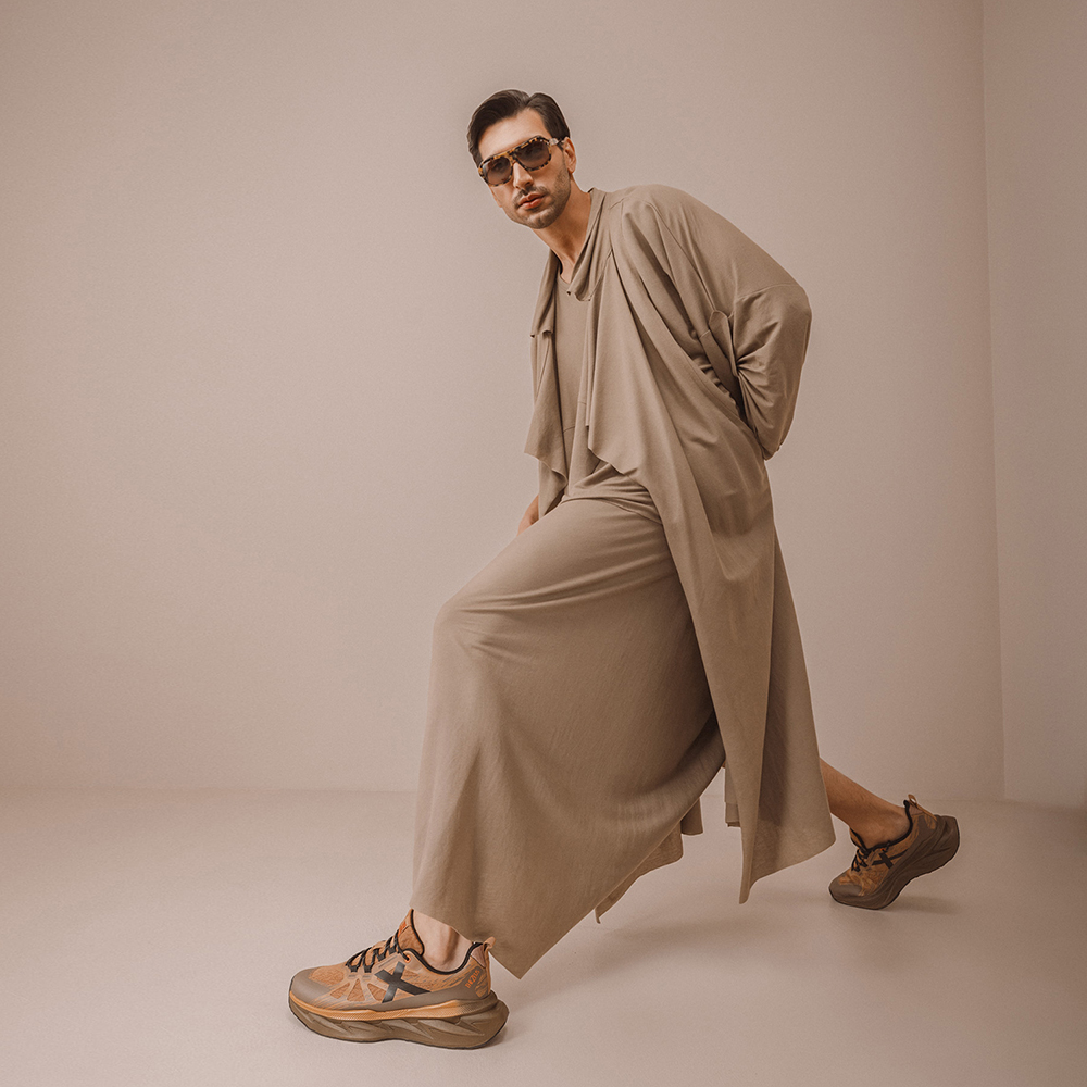 Sneakers bărbați Thezeus maro  din material textil  2491BPS30135M - imagine 2