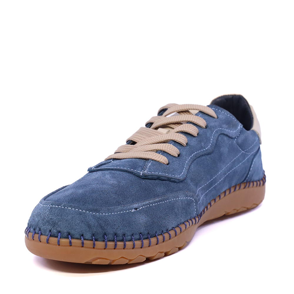 Sneakers bărbați Thezeus albastri din piele întoarsă 2101BP74034VBL