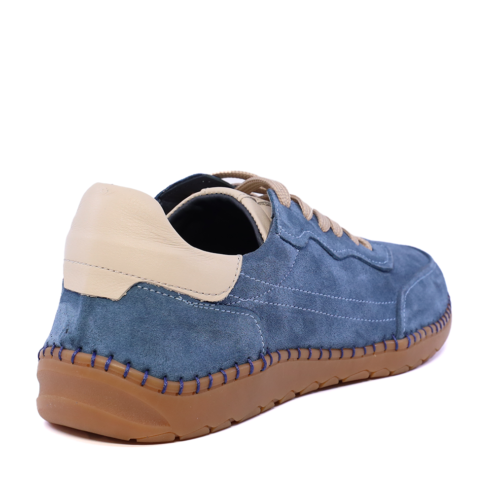 Sneakers bărbați Thezeus albastri din piele întoarsă 2101BP74034VBL