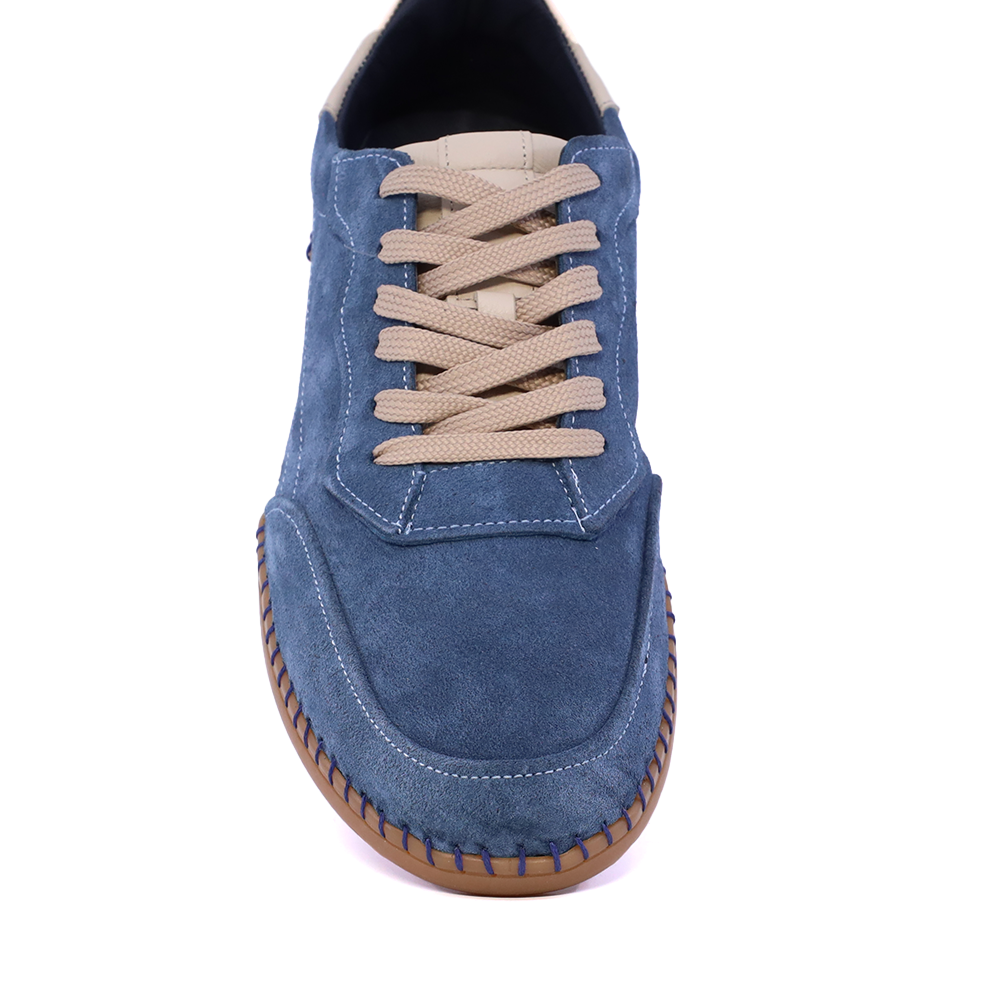 Sneakers bărbați Thezeus albastri din piele întoarsă 2101BP74034VBL