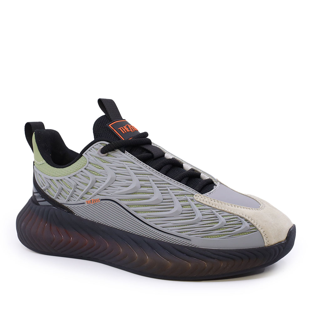 Sneakers bărbați Thezeus gri din piele întoarsă și textil 3730BPS5875VGR - 1 | YEO