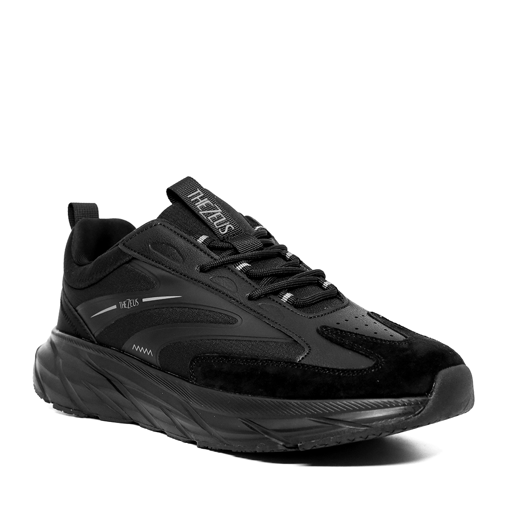Sneakers bărbați Thezeus negri din piele întoarsă și sintetic 3730BPS3534N - 1 | YEO