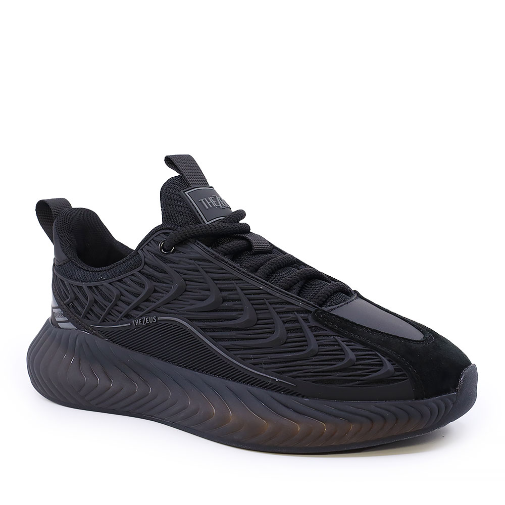 Sneakers bărbați Thezeus negri din piele întoarsă și textil 3730BPS5875VN - 1 | YEO