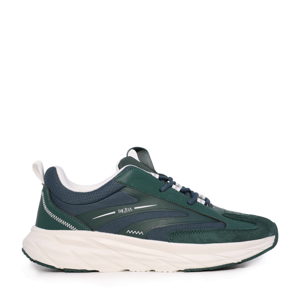 Sneakers bărbați Thezeus verzi din piele întoarsă și sintetic 3730BPS3534V