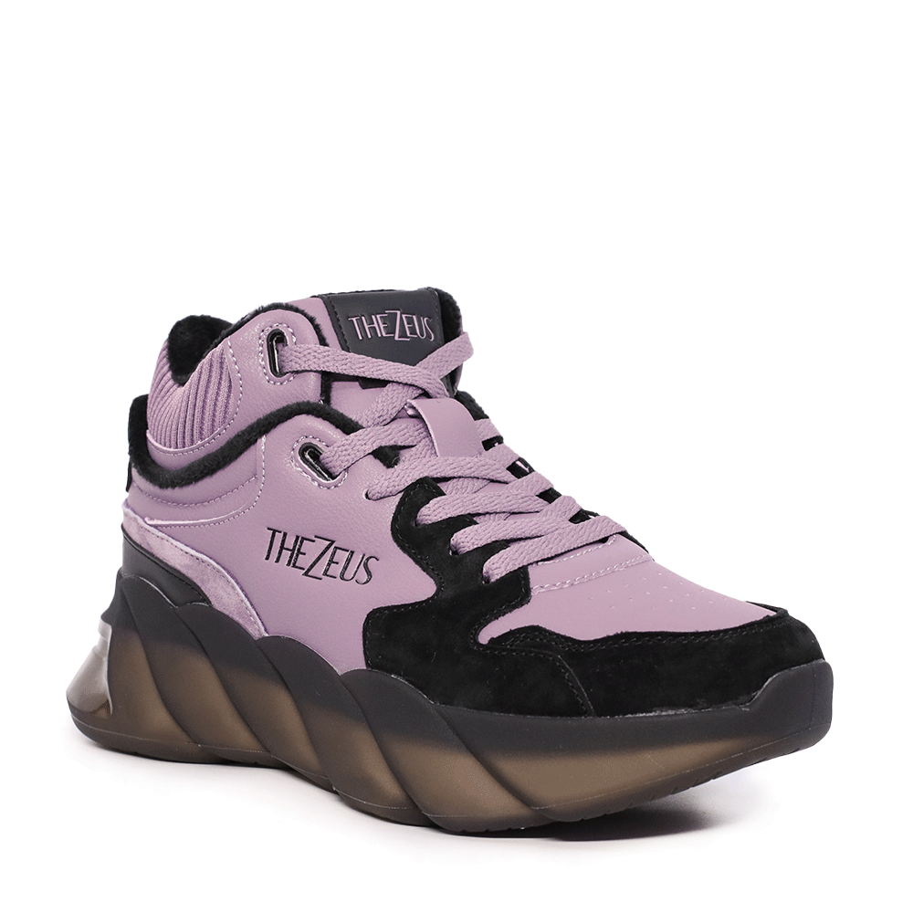 Sneakers high top femei Thezeus mov din piele întoarsă și textil 3730DG7005VNMO - 1 | YEO