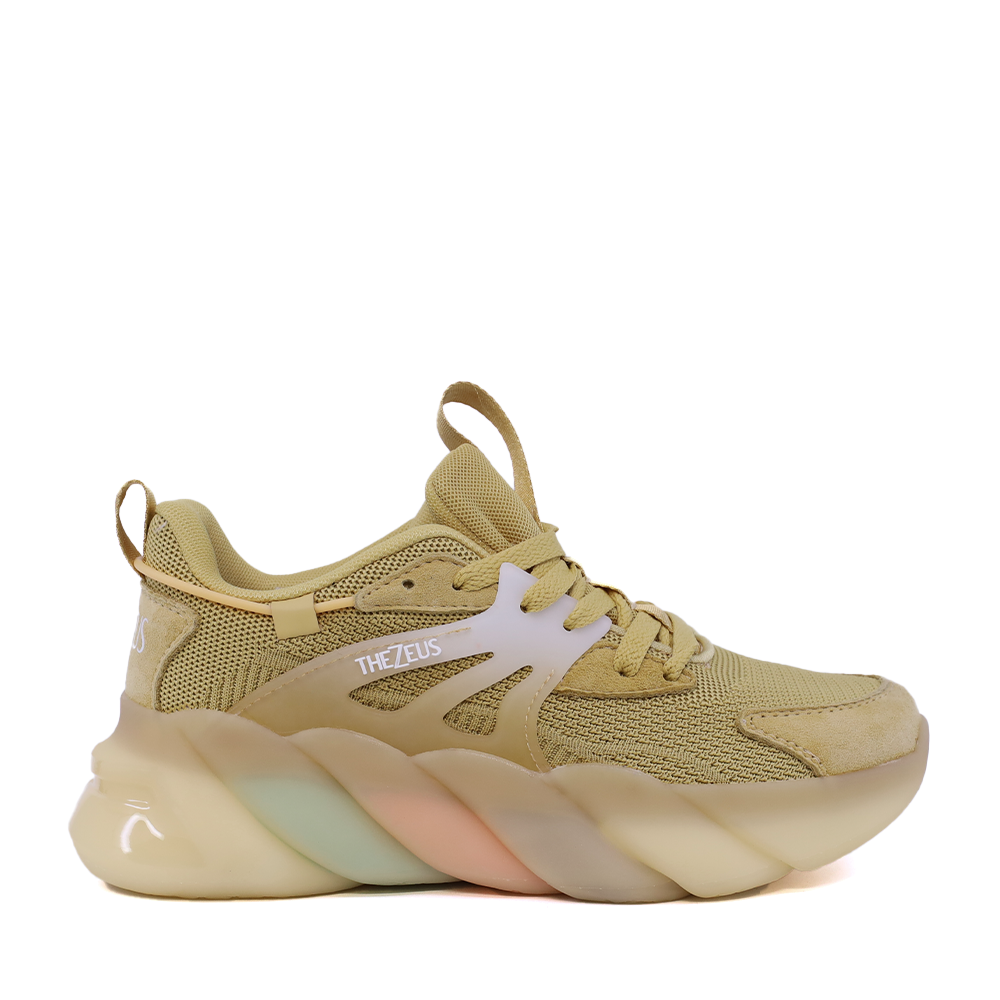 Sneakers femei Thezeus galbeni din piele întoarsă și material textil  3731DPS8213VG