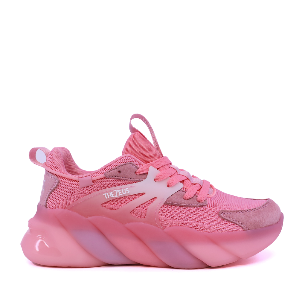 Sneakers femei Thezeus roz  din piele întoarsă și material textil  3731DPS8213VRO