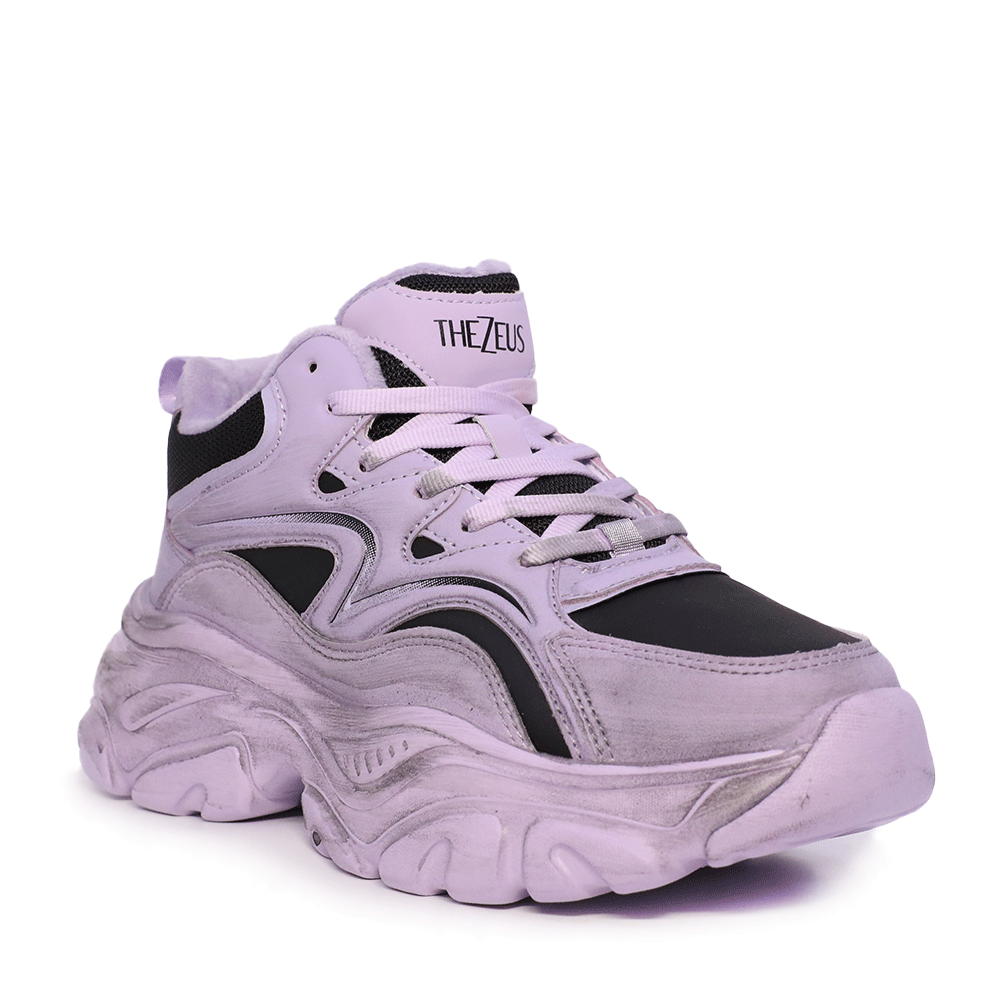Sneakers high top femei Thezeus lila din piele și textil 3730DG1909LI - 1 | YEO