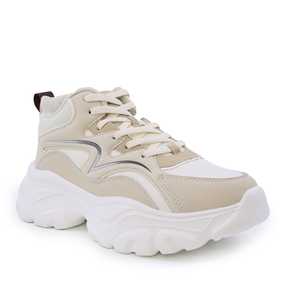Sneakers high top Thezeus bej din piele și textil 3730DG1909BE - 1 | YEO