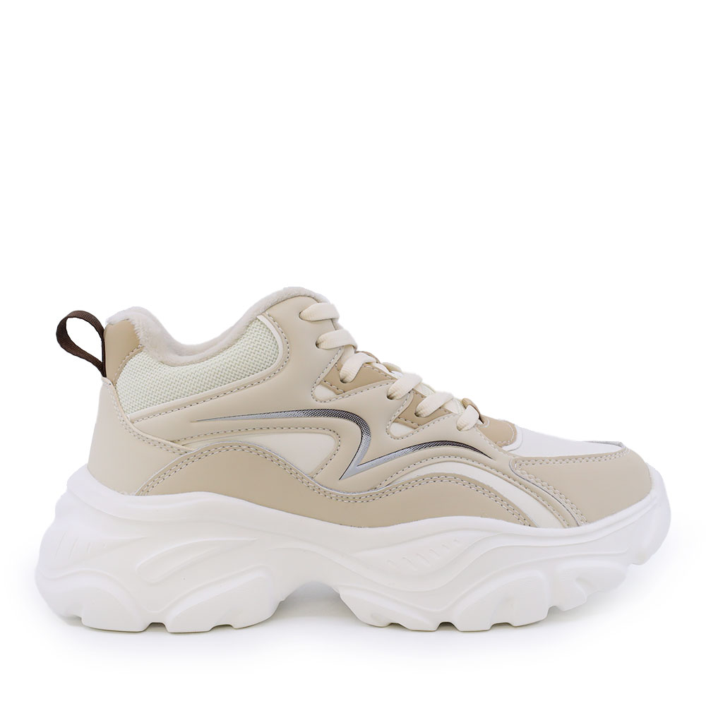 Sneakers high top Thezeus bej din piele și textil 3730DG1909BE