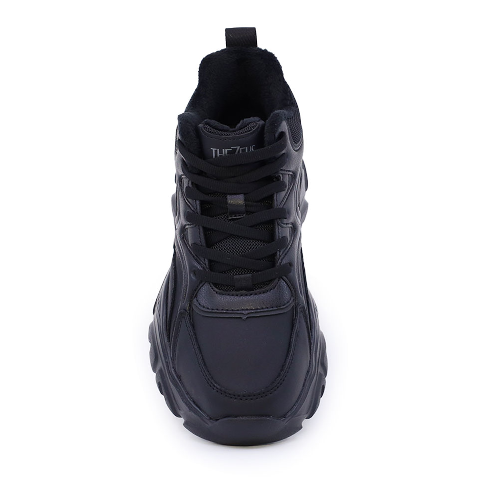 Sneakers high top Thezeus negri din piele și textil 3730DG1909N