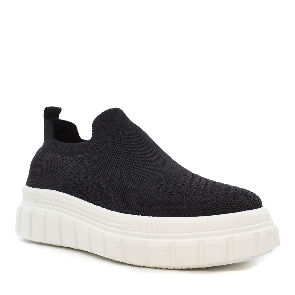 Sneakers slip on femei Solo Donna negri din material knitted 2545DPS0192N - 1 | YEO