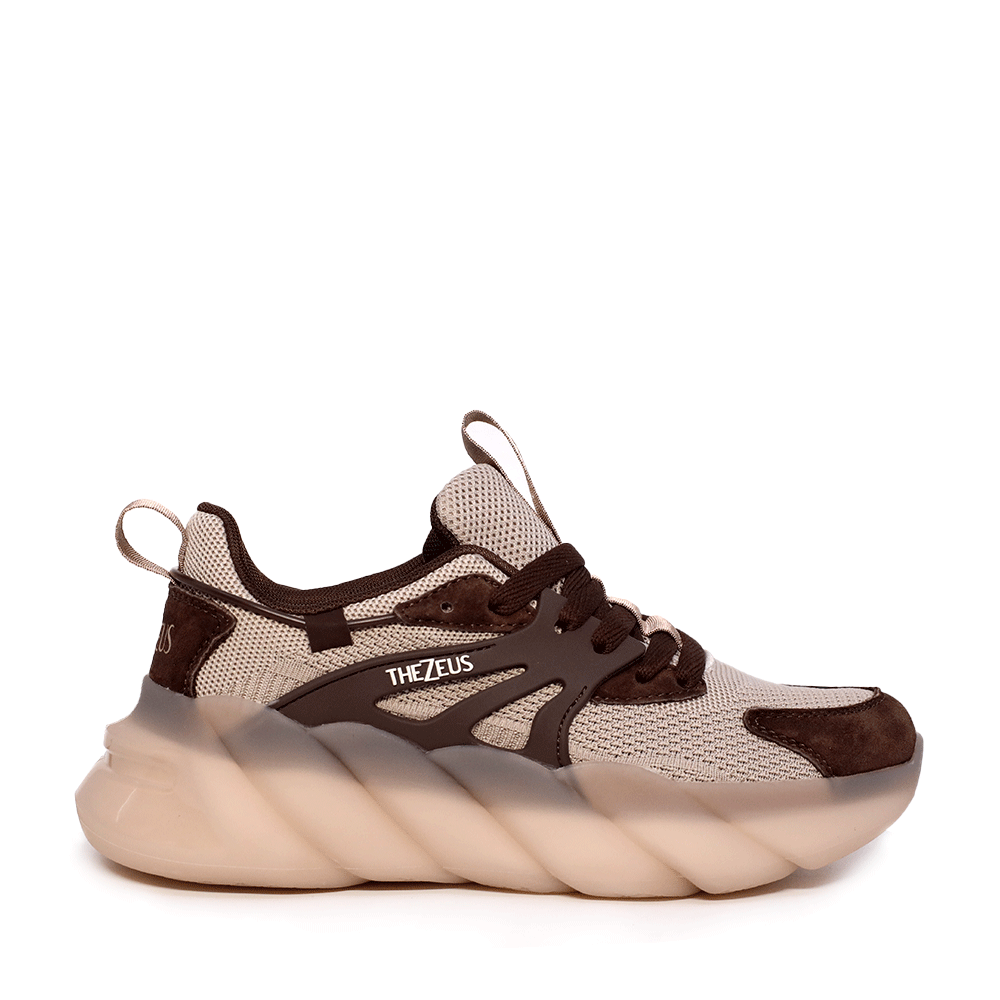 Sneakers Thezeus maro din piele și textil 3730dps8213vm