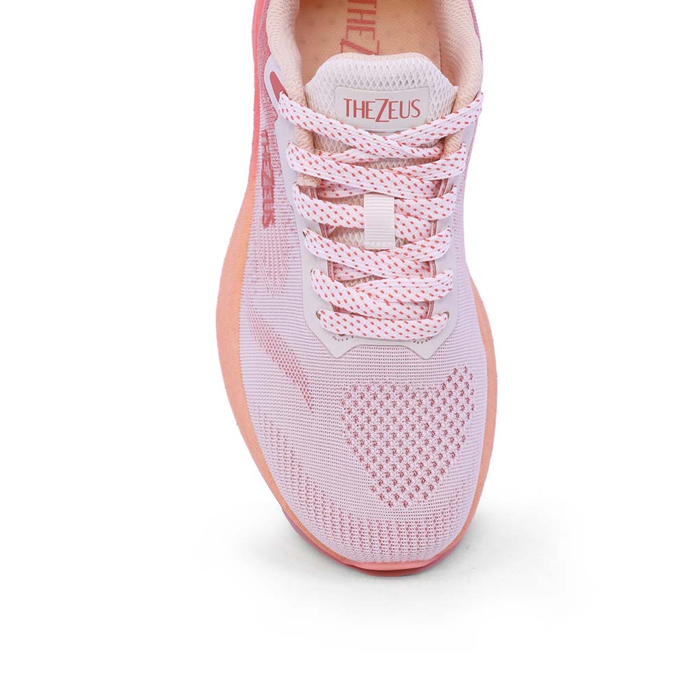 Sneakers ultraușori femei Thezeus bej cu portocaliu din textil 3761DPS25623PO
