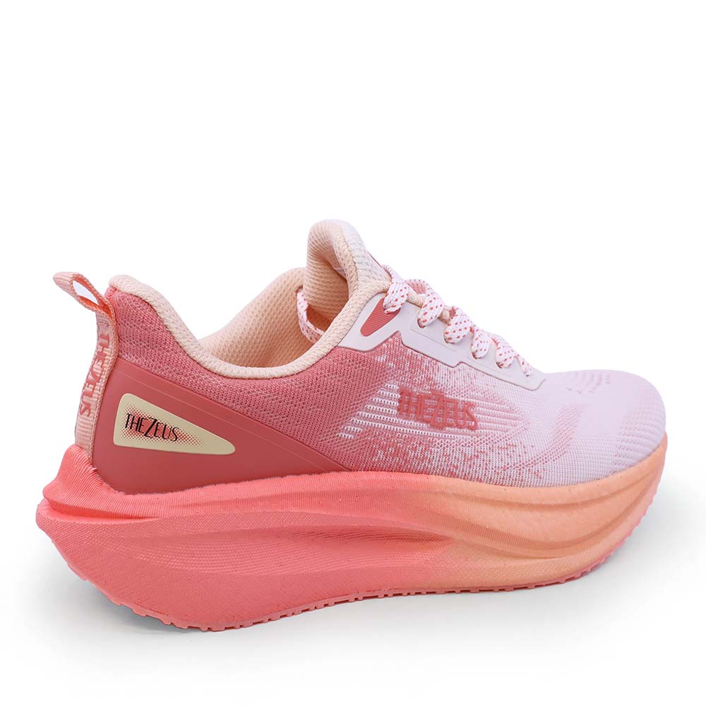 Sneakers ultraușori femei Thezeus bej cu portocaliu din textil 3761DPS25623PO