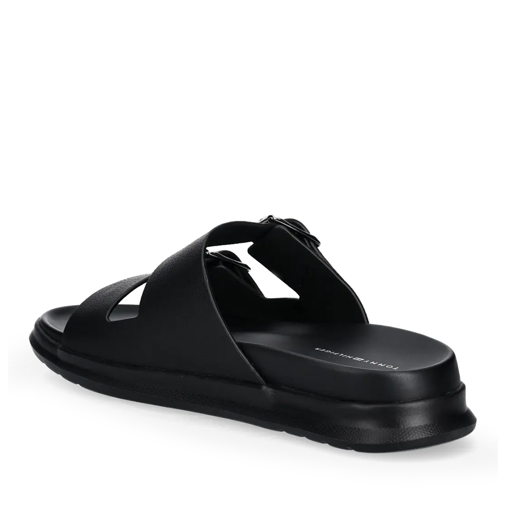 Saboți bărbați Tommy Hilfiger negri din piele 3419BST5414N 