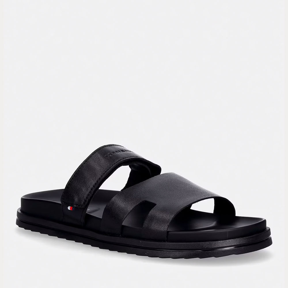 Saboți bărbați Tommy Hilfiger negri din piele 3411BST5773N - imagine 2